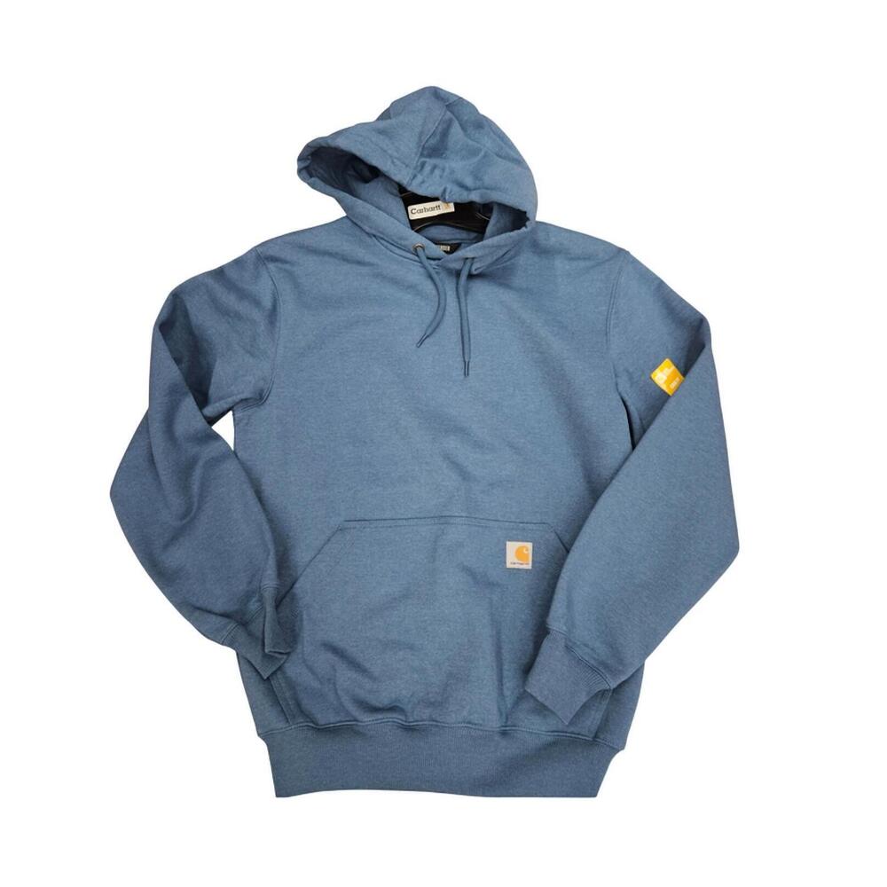 NEW CARHARTT men's rain defender loose-fit heavyweight sweatshirt in blue